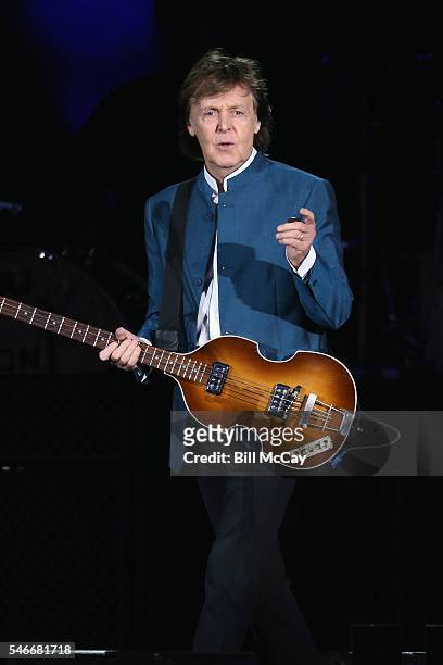 Sir Paul McCartney performs live at Citizens Bank Park July 12, 2016 in Philadelphia, Pennsylvania.