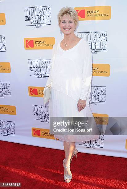 Actress Dee Wallace arrives at the Los Angeles Premiere "Outlaws And Angels" at Ahrya Fine Arts Movie Theater on July 12, 2016 in Beverly Hills,...