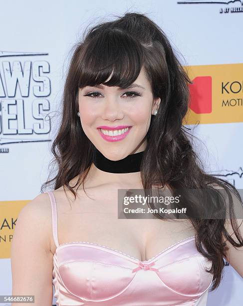 Claire Sinclair arrives at the Los Angeles Premiere "Outlaws And Angels" at Ahrya Fine Arts Movie Theater on July 12, 2016 in Beverly Hills,...