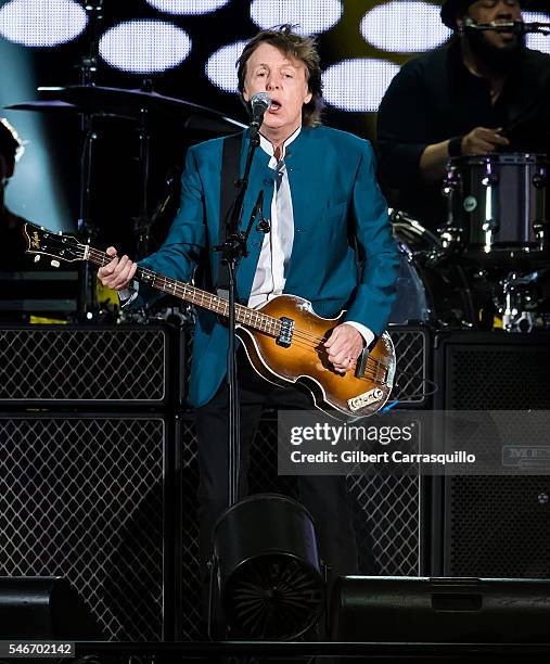 Singer-songwriter Sir Paul McCartney performs during the 'One On One' tour at Citizens Bank Park on July 12, 2016 in Philadelphia, Pennsylvania.