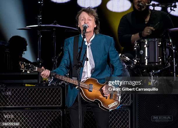 Singer-songwriter Sir Paul McCartney performs during the 'One On One' tour at Citizens Bank Park on July 12, 2016 in Philadelphia, Pennsylvania.