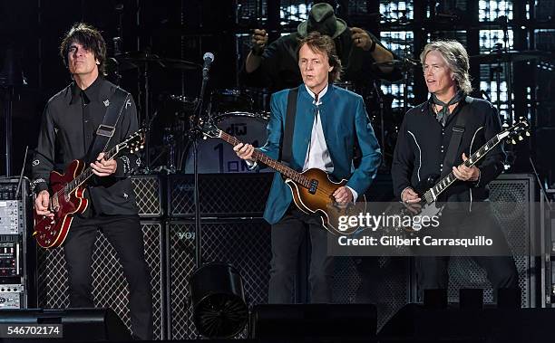 Singer-songwriter Sir Paul McCartney performs during 'One On One' tour at Citizens Bank Park on July 12, 2016 in Philadelphia, Pennsylvania.