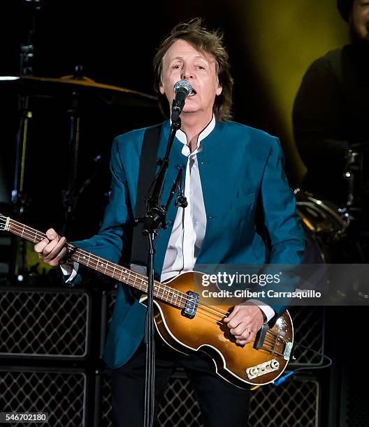 Singer-songwriter Sir Paul McCartney performs during the 'One On One' tour at Citizens Bank Park on July 12, 2016 in Philadelphia, Pennsylvania.