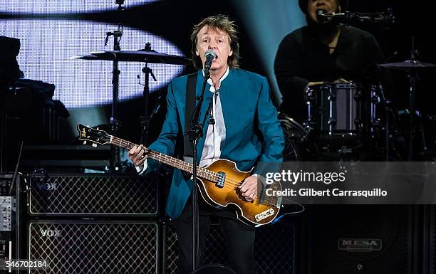 Singer-songwriter Sir Paul McCartney performs during the 'One On One' tour at Citizens Bank Park on July 12, 2016 in Philadelphia, Pennsylvania.