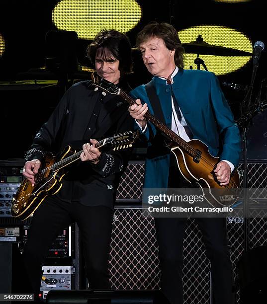 Singer-songwriter Sir Paul McCartney performs during the 'One On One' tour at Citizens Bank Park on July 12, 2016 in Philadelphia, Pennsylvania.