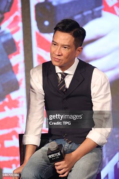 Nick Cheung,Louis Koo and Francis Ng attend the press conference to promote their new movie Line Walker on 12th July, 2016 in Beijing, China.