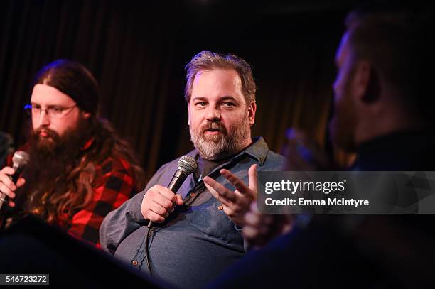 Spencer Crittenden and writer/actor Dan Harmon attend the Seeso original screening of "HarmonQuest" with Dan Harmon at The Virgil on July 12, 2016 in...