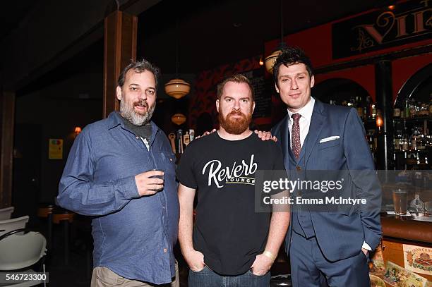 Writer/actor Dan Harmon, comedian Bryan Cook, and actor/comedian Jeff B. Davis attend the Seeso original screening of "HarmonQuest" with Dan Harmon...