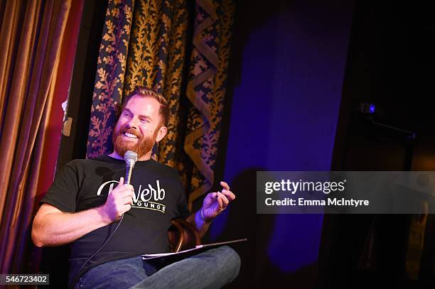 Comedian Bryan Cook speaks onstage at the Seeso original screening of "HarmonQuest" with Dan Harmon at The Virgil on July 12, 2016 in Los Angeles,...