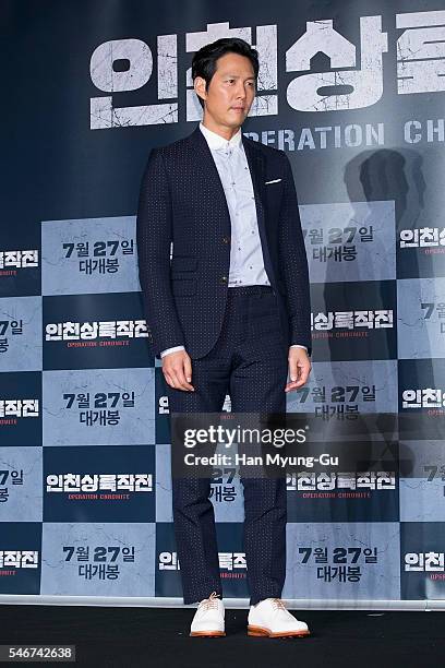 Actor Lee Jung-Jae attends the press conference for 'Operation Chromite' on July 13, 2016 in Seoul, South Korea. The film will open on July 27, in...