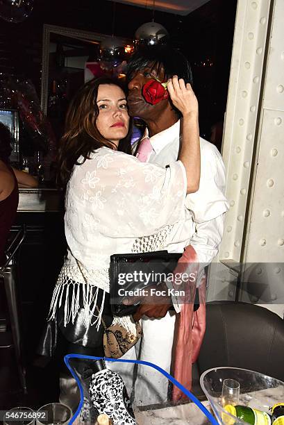 Singer Marina Celeste and Dexter Dex Tao attend the Dexter Dex Tao Birthday Party at the Xu Sushis bar on July 12, 2016 in Paris, France.