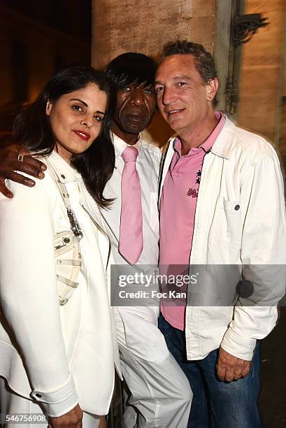 Painter Lee Michel, Dexter Dex Tao and Olivier MichelÊattend the Dexter Dex Tao Birthday Party at the Xu Sushis bar on July 12, 2016 in Paris, France.
