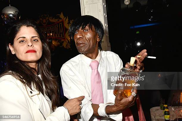 Painter Lee Michel and Dexter Dex Tao attend the Dexter Dex Tao Birthday Party at the Xu Sushis bar on July 12, 2016 in Paris, France.