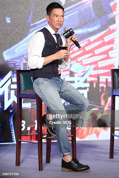 Actor Nick Cheung attends a press conference for movie version "Line Walker" on July 12, 2016 in Beijing, China.