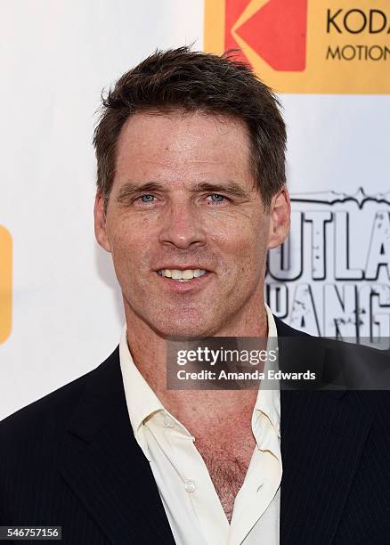 Actor Ben Browder arrives at the premiere of Momentum Pictures' "Outlaws and Angels" at the Ahrya Fine Arts Movie Theater on July 12, 2016 in Beverly...