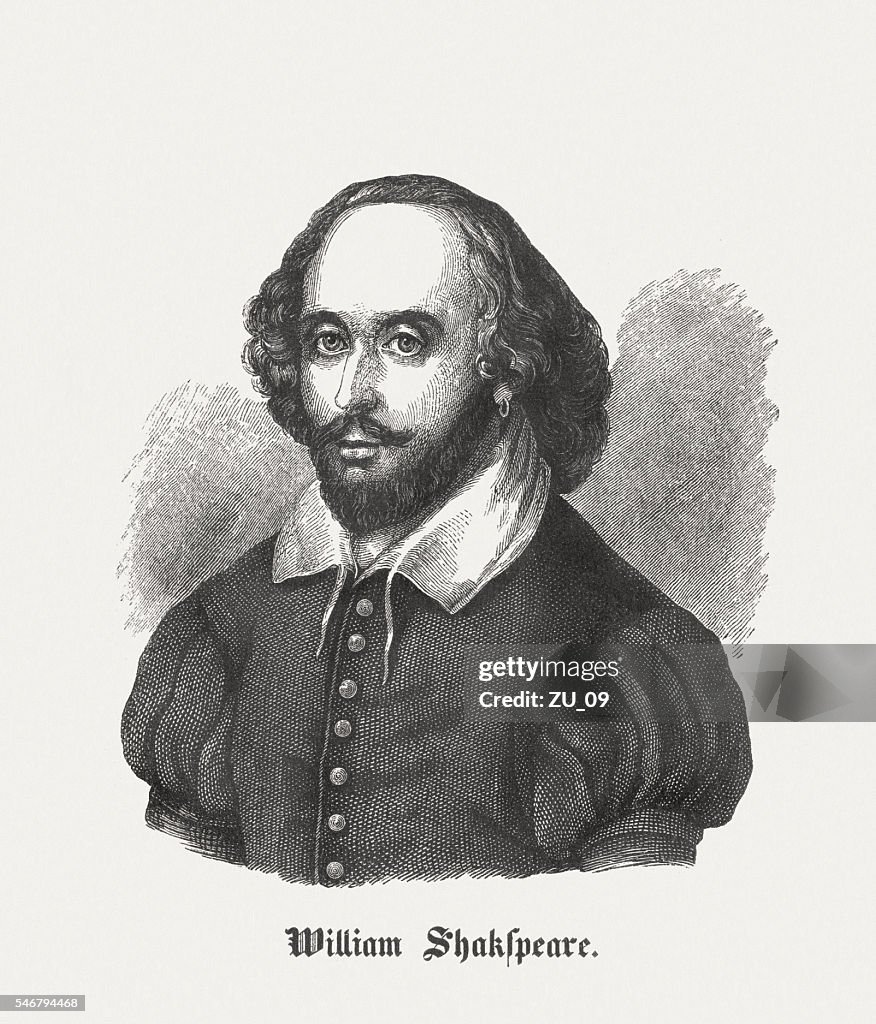 William Shakespeare English Playwright Wood Engraving Published In 1848 william-shakespeare-english-playwright-wood-engraving-published-in-1848