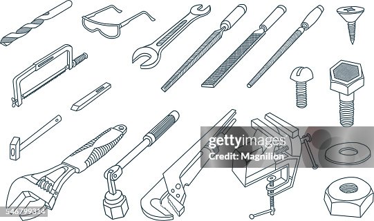 Hand Tools Handdrawing Vector High-Res Vector Graphic - Getty Images