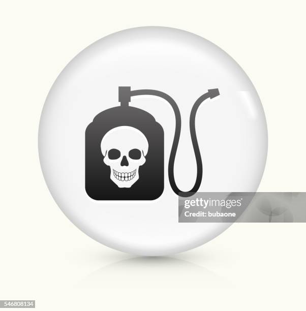 terminator chemicals icon on white round vector button - pesticide warning signs stock illustrations