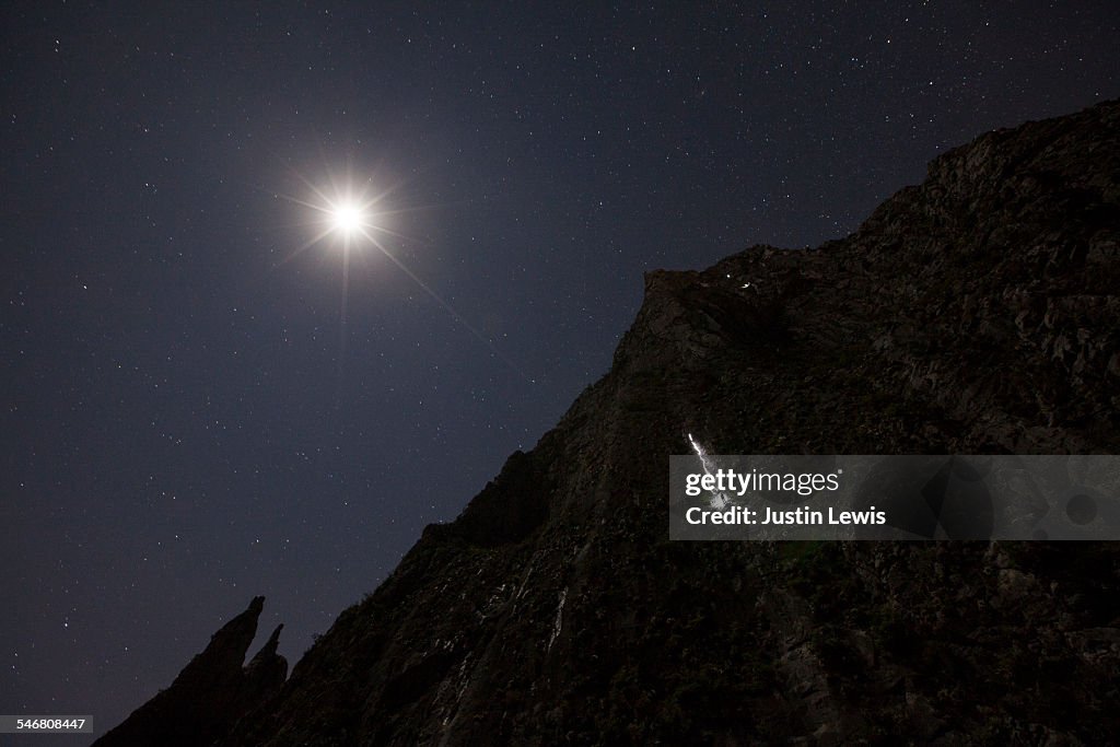 Full Moon Night Rock Climbing