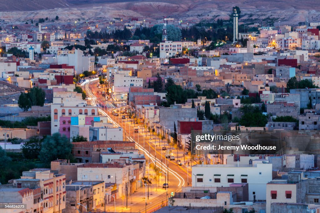 Midelt Aerial View Of Midelt Cityscape At Night Morocco High-Res Stock Photo ...