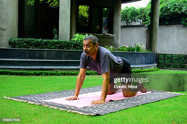 Trehan Dr Naresh Trehan doing morning exercise at home on November 25, 2014 ...