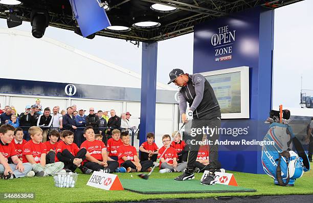 Rickie Fowler shares his top tips with young fans from the Golf Foundation in a 'live' HSBC Hour at Troon. HSBC is providing free golf lessons in 300...