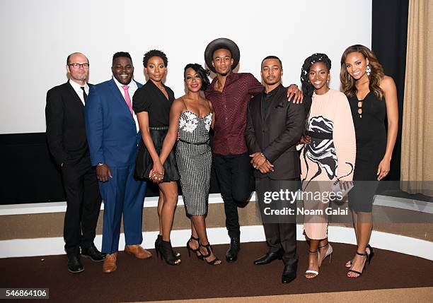 Survivor's Remorse cast members Chris Bauer, Catfish Jean, Erica Ash, Tichina Arnold, Jessie T. Usher, RonReaco Lee, Teyonah Parris and Meagan Tandy...