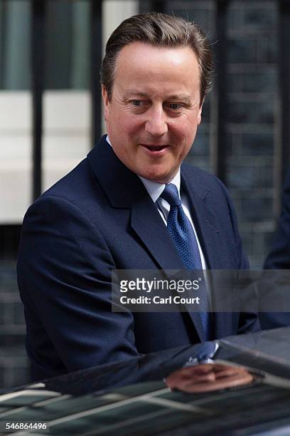Prime Minister David Cameron leaves number 10 Downing Street to attend his final Prime Minister's questions on July 13, 2016 in London, England....
