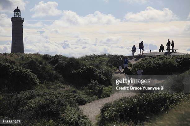 skagen's lighthouse - grenen stock pictures, royalty-free photos & images