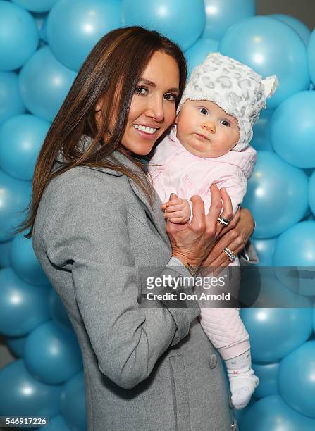 Kyly Clarke poses with daughter Kelsey Lee Clarke ahead of the Disney On Ice premiere at Qudos Bank Arena on July 13, 2016 in Sydney, Australia.
