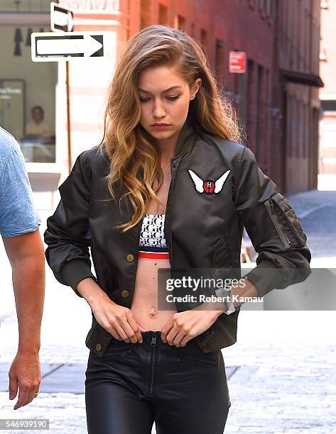 Gigi Hadid seen out in Manhattan on July 12, 2016 in New York City.