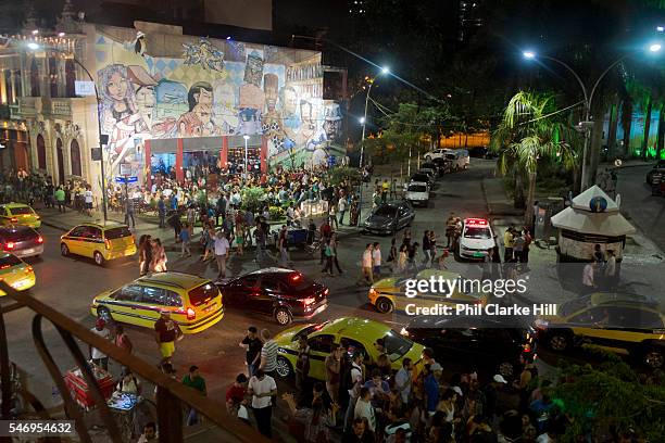 Lapa nightlife. Street shot on the corner of Avineda Mem de Sa. Every weekend, thousands of locals and tourists flock to this district, widely...