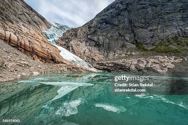 briksdal glacier - jostedalsbreen stock pictures, royalty-free photos & images