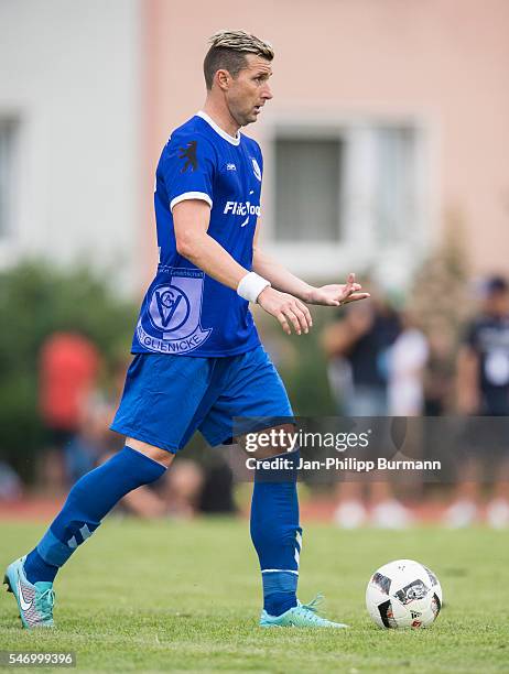 Bjoern Brunnemann of VSG Altglienicke with Ball during the test match between VSG Altglienicke and Werder Bremen on July 12, 2016 in Berlin, Germany.