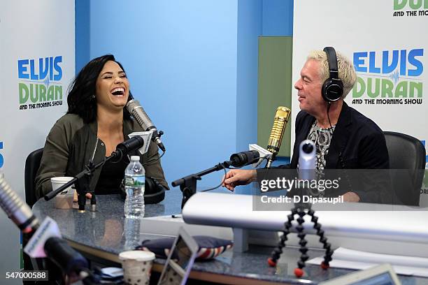 Elvis Duran interviews Demi Lovato during her visit to "The Elvis Duran Z100 Morning Show" at Z100 Studio on July 13, 2016 in New York City.