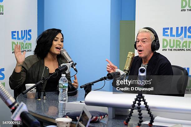 Elvis Duran interviews Demi Lovato during her visit to "The Elvis Duran Z100 Morning Show" at Z100 Studio on July 13, 2016 in New York City.