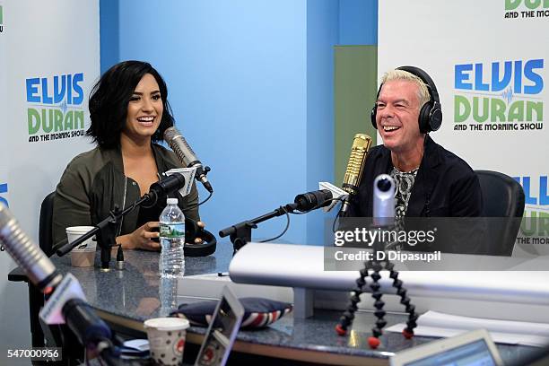 Elvis Duran interviews Demi Lovato during her visit to "The Elvis Duran Z100 Morning Show" at Z100 Studio on July 13, 2016 in New York City.