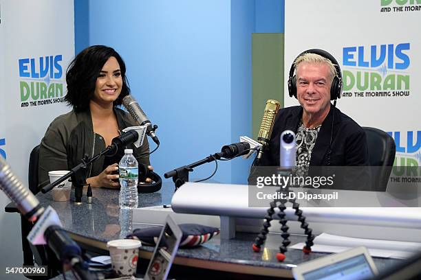 Elvis Duran interviews Demi Lovato during her visit to "The Elvis Duran Z100 Morning Show" at Z100 Studio on July 13, 2016 in New York City.