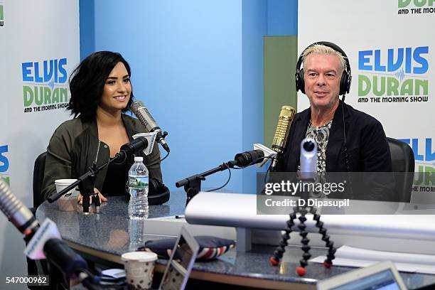 Elvis Duran interviews Demi Lovato during her visit to "The Elvis Duran Z100 Morning Show" at Z100 Studio on July 13, 2016 in New York City.