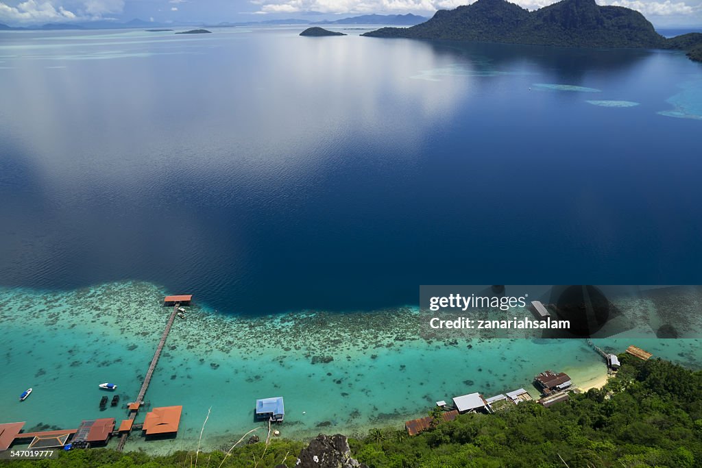 Birds Eye view from Bohey Dulang Island, Semporna, Sabah