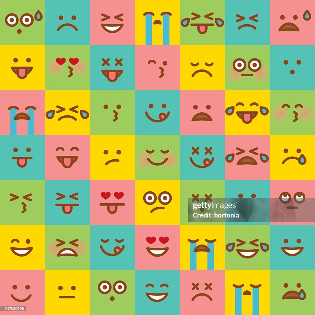 Bonito Conjunto de simples Emojis