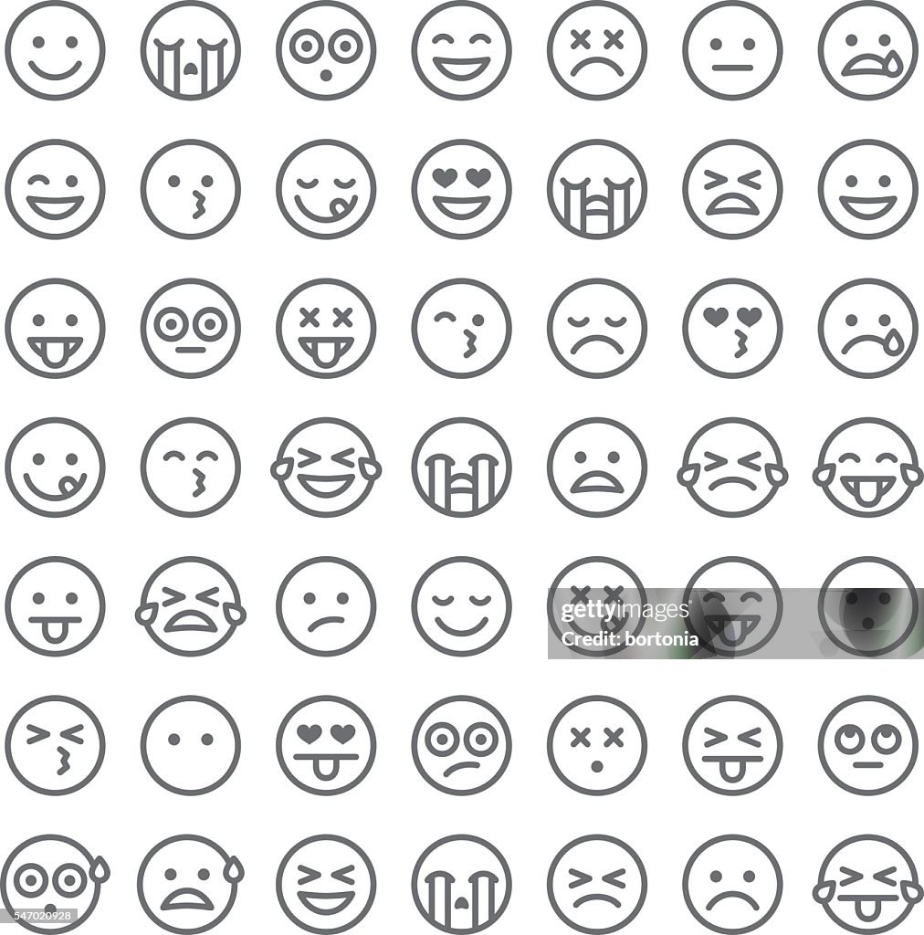 Bonito Conjunto de simples Emojis