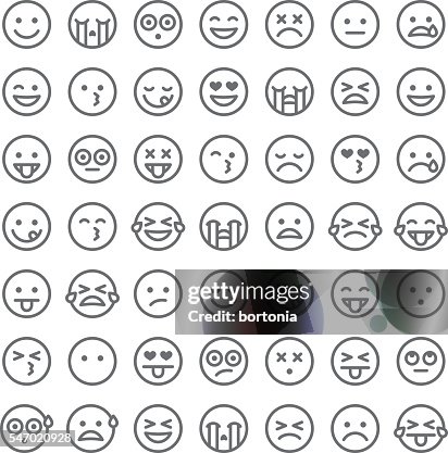 Cute Set of Simple Emojis Cute Set of Simple Emojis