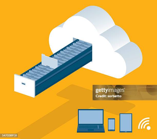 cloud computing - man and machine stock illustrations