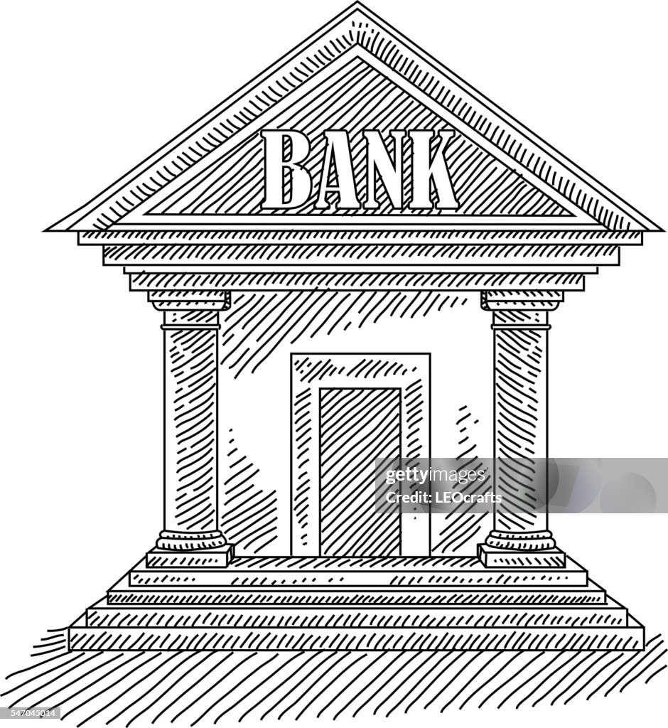 Bank Building Drawing High-Res Vector Graphic - Getty Images