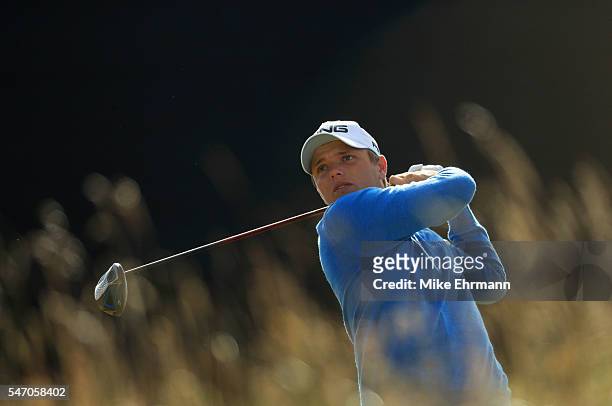 Callum Shinkwin of England during a practice round ahead of the 145th Open Championship at Royal Troon on July 13, 2016 in Troon, Scotland.