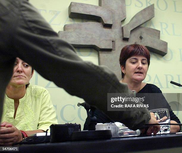 Deputies of the Euskal Herrialdetako Alderdi Komunista EHAK-PCTV party, Communist Party of the Basque Land, Itziar Basterrika and Nekane Erauskin...