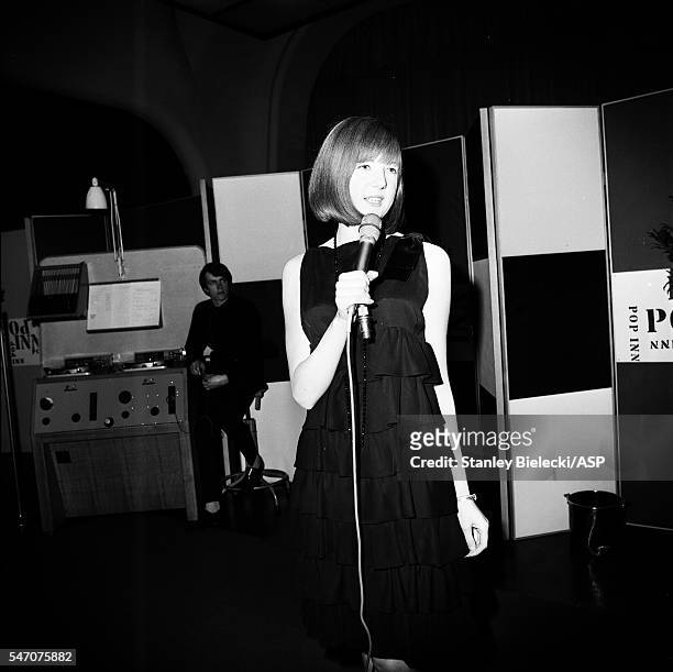 Cilla Black appears on BBC radio show Pop Inn, London, 1965.