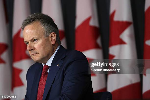 Stephen Poloz, governor of the Bank of Canada, listens during a press conference in Ottawa, Ontario, Canada, on Wednesday, July 13, 2016. Poloz held...