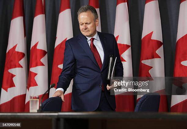 Stephen Poloz, governor of the Bank of Canada, arrives for a press conference in Ottawa, Ontario, Canada, on Wednesday, July 13, 2016. Poloz held his...